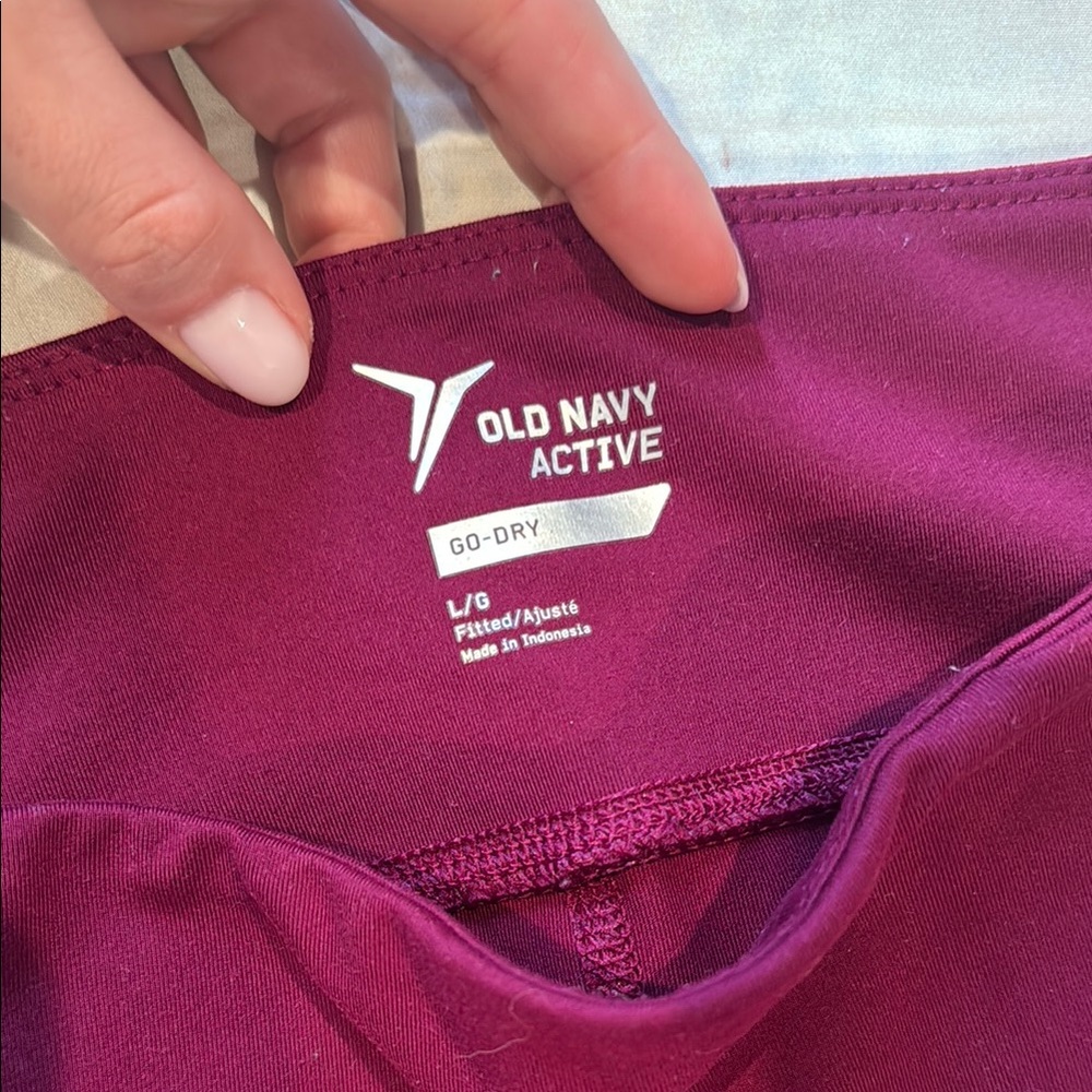 Burgundy Leggings with Mesh Accents - Picture 2 of 3